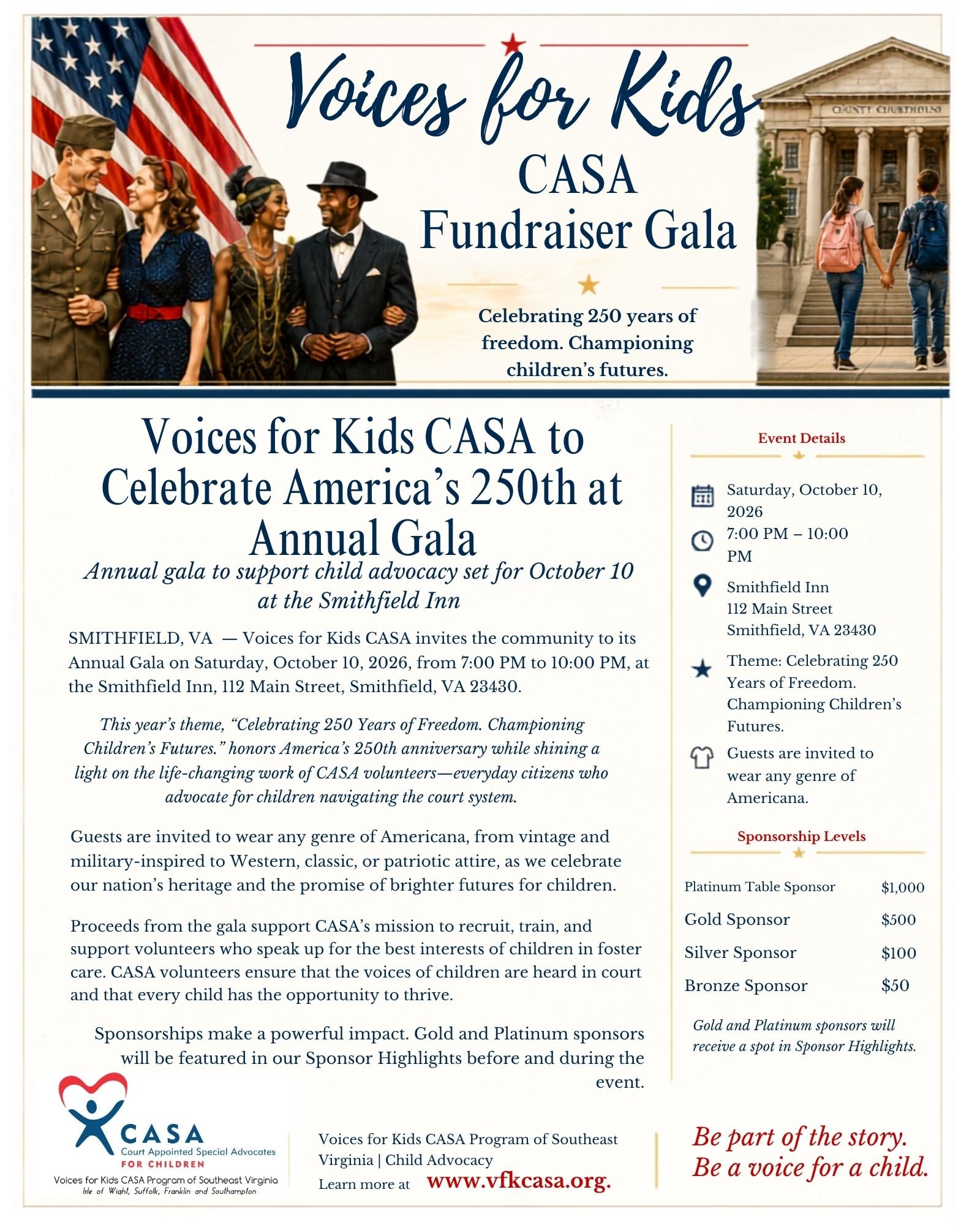12th Annual Gala Voices for Kids CASA Gala Flyer